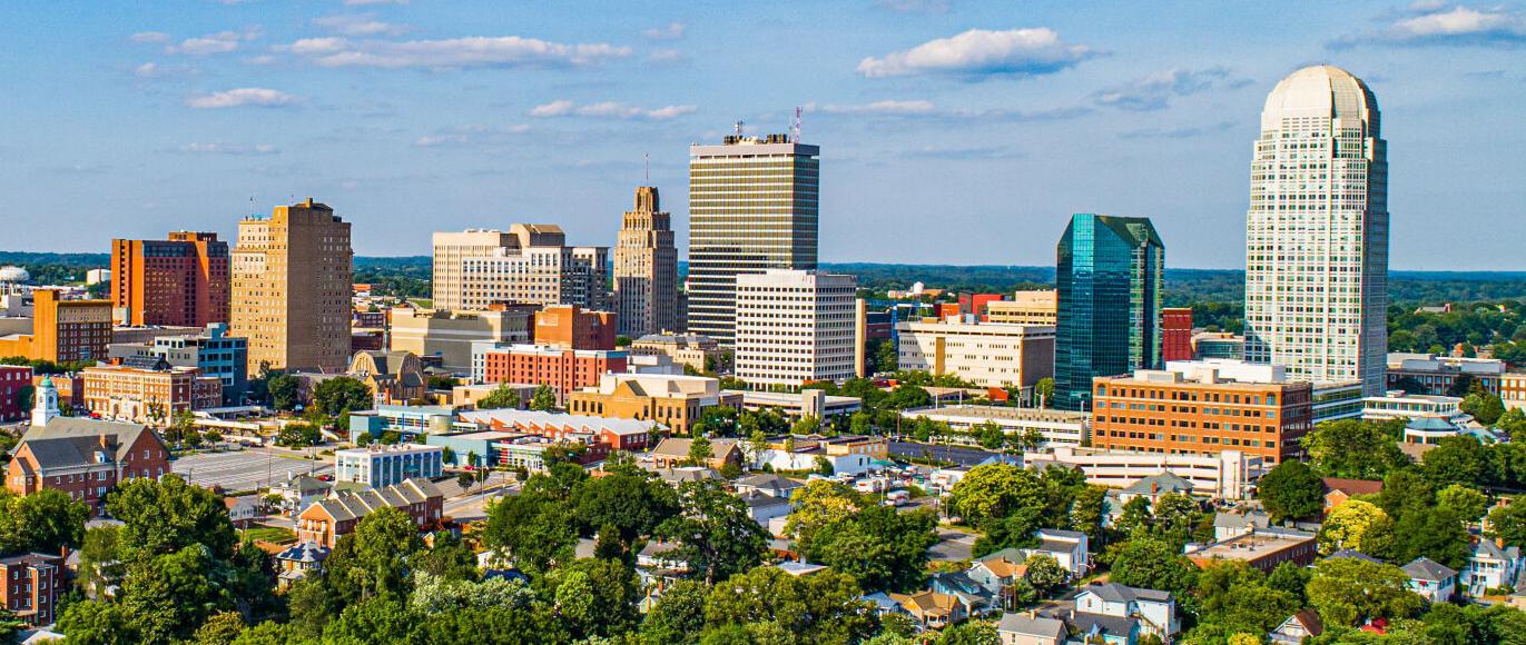 Winston-Salem, North Carolina, USA Downtown Skyline